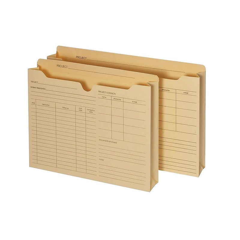 Staples 486083 Manila Reinf Pre-Printed Jackets LTR 2-Inch Expansion 50/BX - Image 2